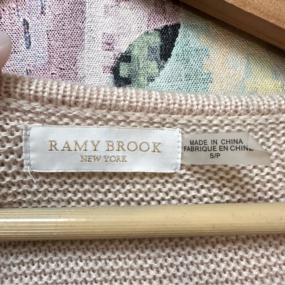 RAMY BROOK Kelly Sweater Blush Pink Pullover Fringe 100% Merino Wool - Picture 6 of 10
